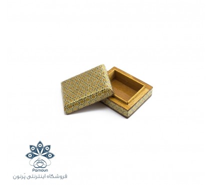 جعبه چوبی انگشتر خاتم‌کاری شده