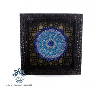 بشقاب مینا به همراه قاب