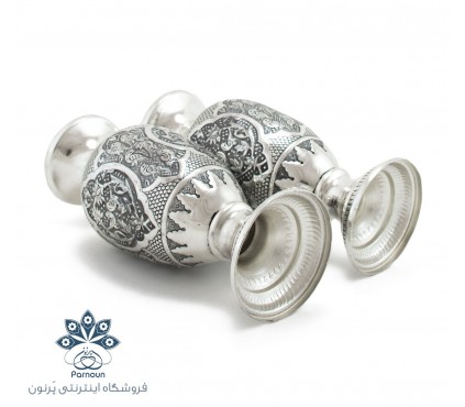 گلدان قلمزنی نقره نما 20 سانتیمتری