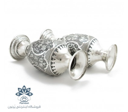 گلدان قلمزنی نقره نما 20 سانتیمتری