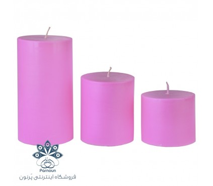 ست کامل شمع استوانه قطر 7 سانت رنگی یاسی