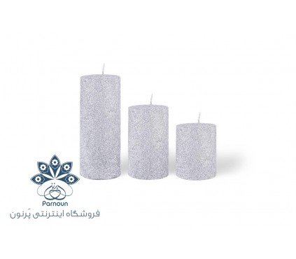 ست 3 عددی شمع قطر 5/5 سانت اکلیلی نقره ای