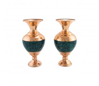 گلدان فیروزه کوبی 18 سانتیمتری با طرحی جدید و خاص