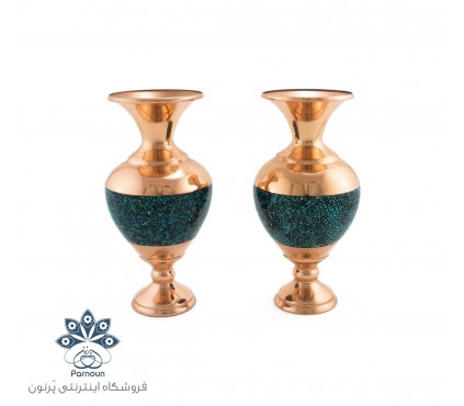 گلدان فیروزه کوبی 18 سانتیمتری با طرحی جدید و خاص