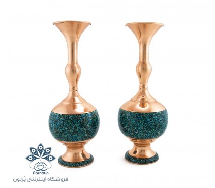 گلدان فیروزه کوبی 27 سانتی برند شمایی اصفهان با ضمانت 10 ساله