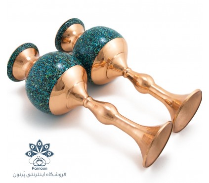 گلدان فیروزه کوبی 27 سانتی برند شمایی اصفهان با ضمانت 10 ساله