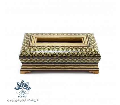 جا دستمال کاغذی چوبی خاتم کاری شده