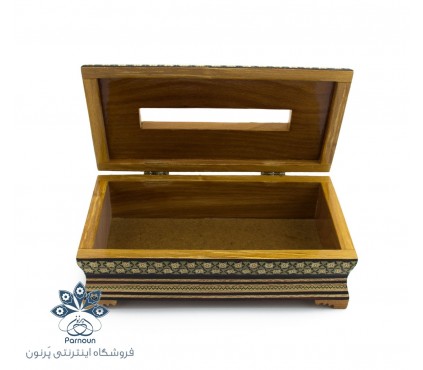 جا دستمال کاغذی چوبی خاتم کاری شده