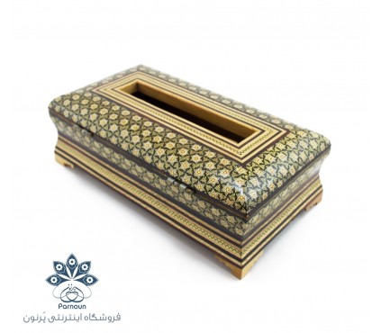 جا دستمال کاغذی چوبی خاتم کاری شده