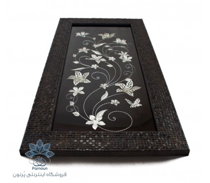تابلو گل نقره 27 *57 cm با طرحی خاص و جذاب