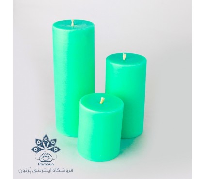 ست کامل شمع استوانه قطر 5/5 سانت رنگی سبزآبی