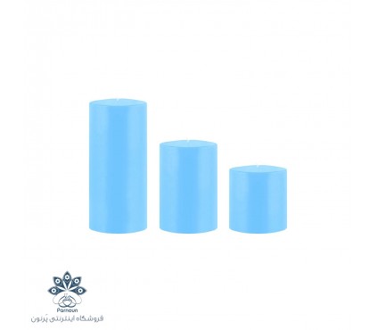 ست کامل شمع استوانه قطر 7 سانت رنگی آبی