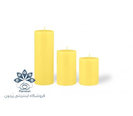 3 عددشمع قطر 5/5 سانت رنگ زرد
