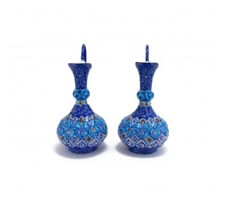 یک جفت پارچ میناکاری زیبا و چشم نواز 19 سانتی