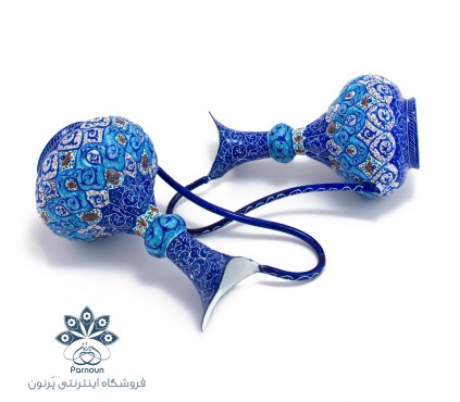 یک جفت پارچ میناکاری زیبا و چشم نواز 19 سانتی