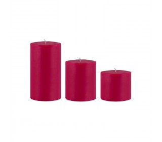 ست کامل شمع استوانه هورنو قطر 8/5 سانت رنگی زرشکی