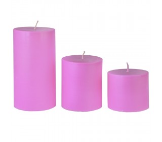 ست کامل شمع استوانه هورنو قطر 7 سانت رنگی بنفش