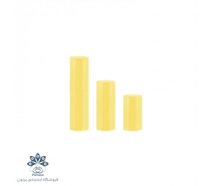 ست کامل شمع استوانه هورنو قطر 4 سانت رنگی زرد