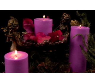 ست کامل شمع استوانه قطر 5/5 سانت رنگی یاسی