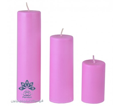 ست کامل شمع استوانه قطر 4 سانت رنگی یاسی