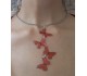 ست گردنبند، گوشواره، انگشتر و دستبند رزینی پروانه قرمز