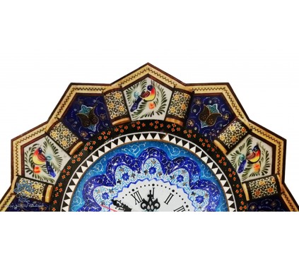 ساعت دیواری خوشیدی خاتم ومینا قطر33 سانتیمتری