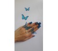 انگشتر دو انگشتی متصل با زنجیر پروانه