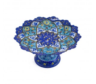 شیرینی خوری میناکاری با دهانه 24 سانتیمتر و ارتفاع 13 سانتی