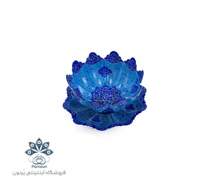 کاسه بشقاب میناکاری 16 سانتیمتری طرح اسلیمی