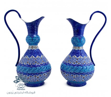 پارچ مسی میناکاری اصفهان با ارتفاع 37 سانتیمتر، کیفیت و قیمت عالی