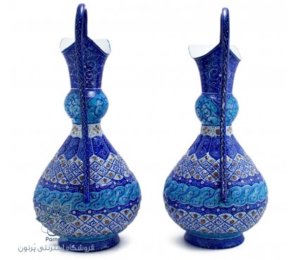 پارچ مسی میناکاری اصفهان با ارتفاع 37 سانتیمتر، کیفیت و قیمت عالی