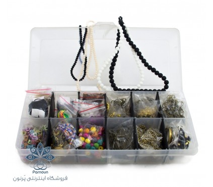 متریال و لوازم ساخت زیورآلات و بدلیجات به همراه جعبه 12 قسمتی
