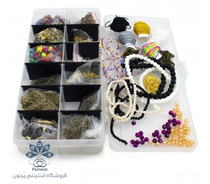 متریال و لوازم ساخت زیورآلات و بدلیجات به همراه جعبه 12 قسمتی