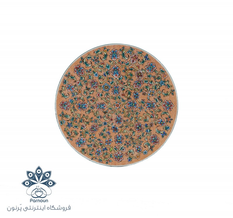 بشقاب 20 سانتیمتری میناکاری با طرح پرداز