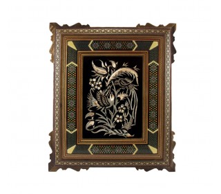 تابلو خاتم با پلاک قلمزنی مسی در ابعاد 35 در 45 سانتیمتر