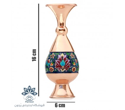 گلدان صُراحی مس و پرداز میراث سایز 1 کدmp 041