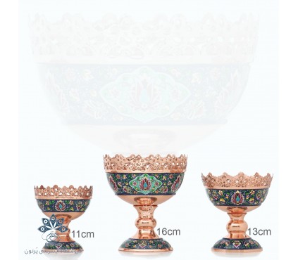 آجیل خوری مسی با طرح پرداز میراث سایز 11 کد mp 032