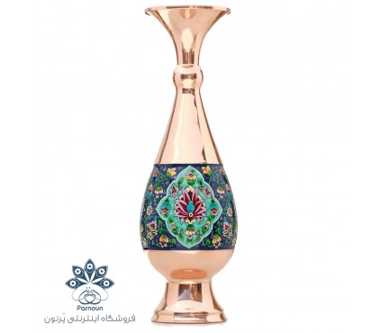 گلدان صُراحی مس و پرداز میراث سایز 3 کد mp 043