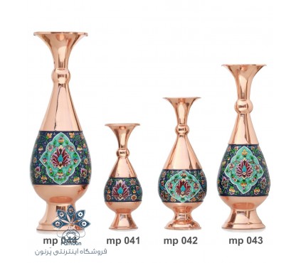 گلدان صُراحی مس و پرداز میراث سایز 4 کد mp 044