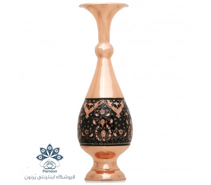 گلدان مسی الماس تراش 30 سانتی میراث کد mb 204