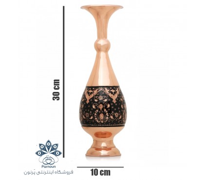 گلدان مسی الماس تراش 30 سانتی میراث کد mb 204