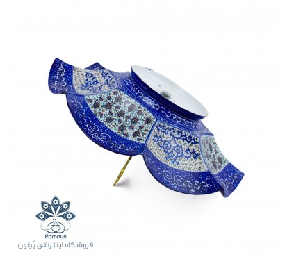 ظرف شیرینی خوری مینا کاری دسته دار با قطر 25 سانت