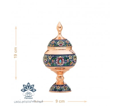 شکلات خوری پایه دار مس و پرداز میراث کد mp 051