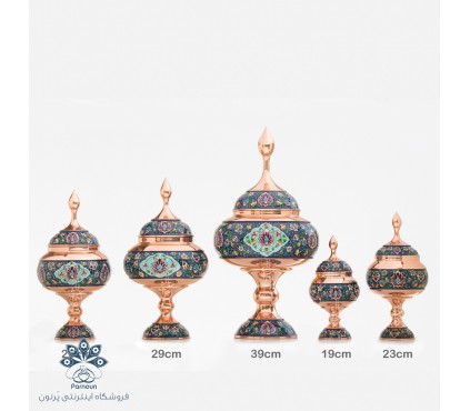 شکلات خوری23 سانتی متری پایه دار مس و پرداز میراث کد mp 052