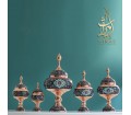 شکلات خوری پایه دار مس و نقاشی میراث کد mp 054
