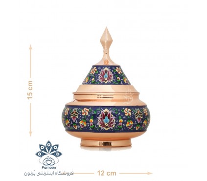 شکلات خوری مس و میناکاری مدل بشقاب پرنده میراث کد mp 062