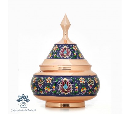 شکلات خوری مس و میناکاری مدل بشقاب پرنده میراث کد mp 062