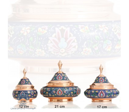 شکلات خوری مس و میناکاری مدل بشقاب پرنده میراث کد mp 062