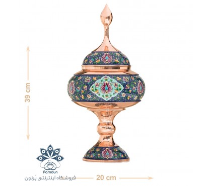 شکلات خوری مس و پرداز پایه دار میراث کد mp 056