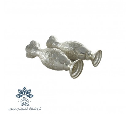 گلدان قلمزنی نقره نما 17 سانتیمتری